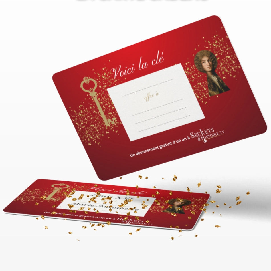 Carte cadeau - 1 an d'abonnement à Secrets d'Histoire TV