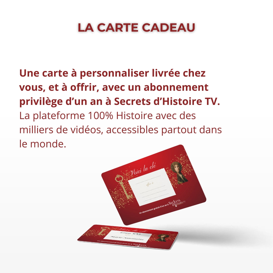Carte cadeau - 1 an d'abonnement à Secrets d'Histoire TV